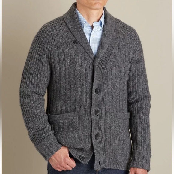 Duluth Trading Co Cardigan Sweater Alpaca Wool Shawl Flannel Lined Men's Sz 2XL - Picture 1 of 14